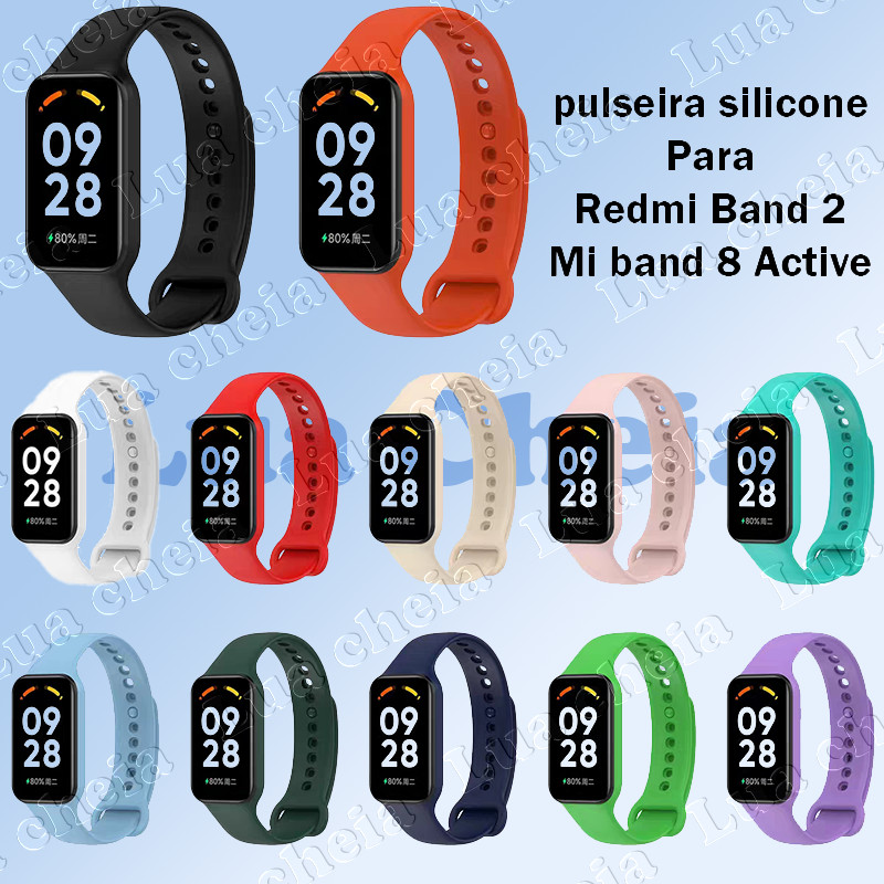 Lua cheia pulseira silicone para Redmi Band 2/Mi Band 8 Active em Oferta na Shopee