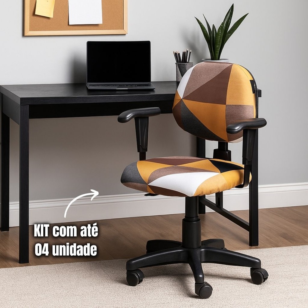 Capa Cadeira Escritório Ajustável Malha Gel Poliéster Encosto Assento Lavável Elástica Confortável Fácil de Instalar