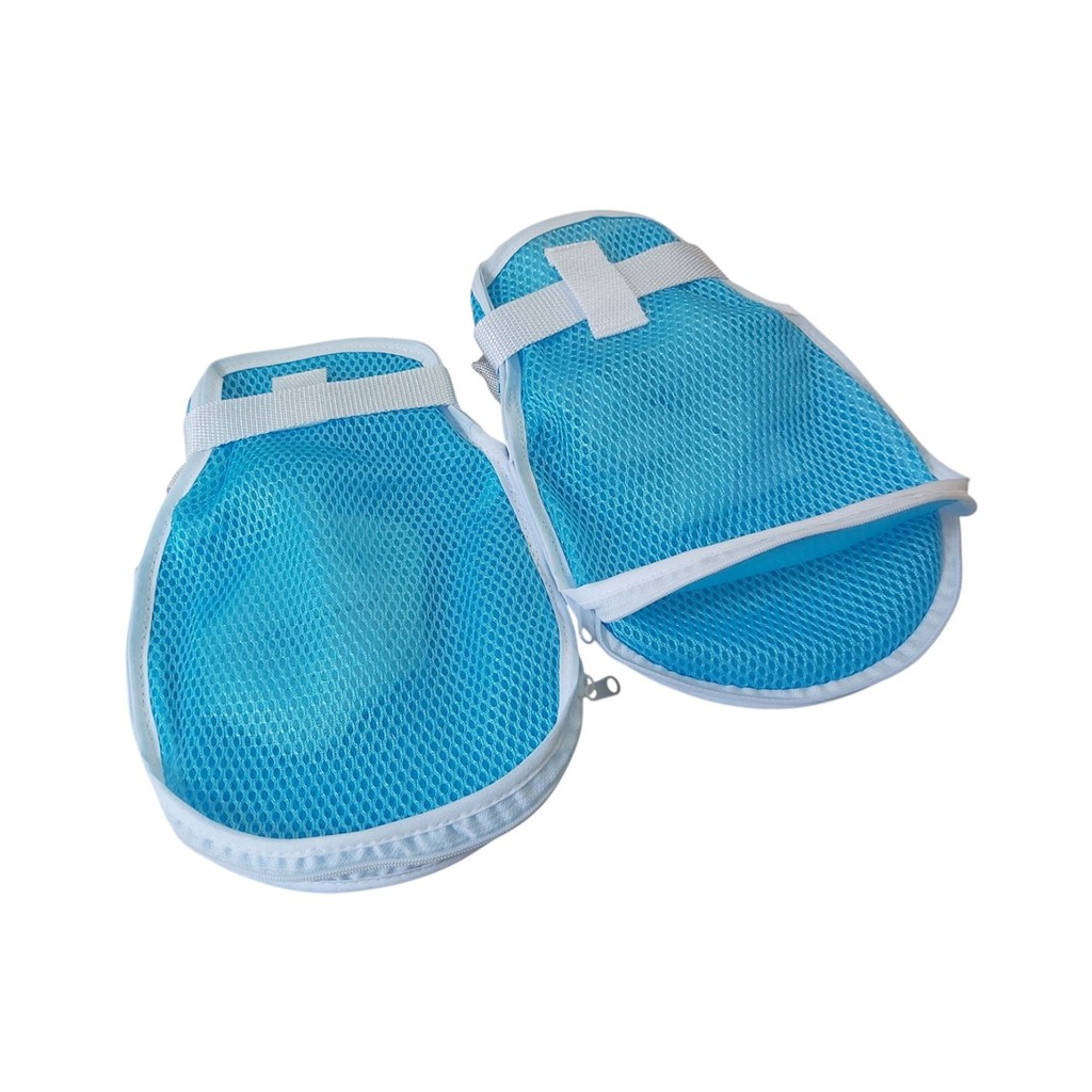 Par de Luvas De Contenção Com Velcro Para Idosos Acamados