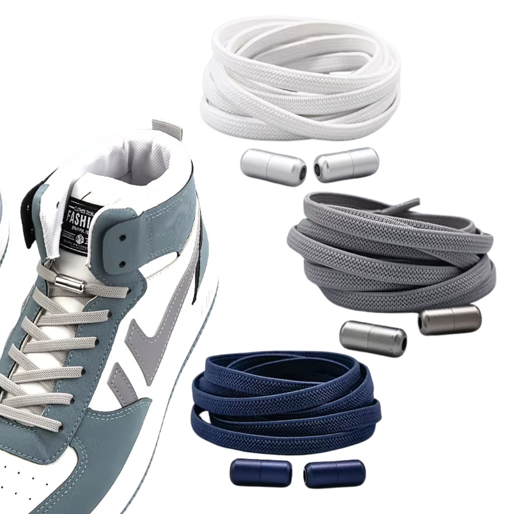 3 Pares Cadarços Elásticos Sem Amarrar Com Cápsula De Rosquear Para Tênis Crianças Adultos