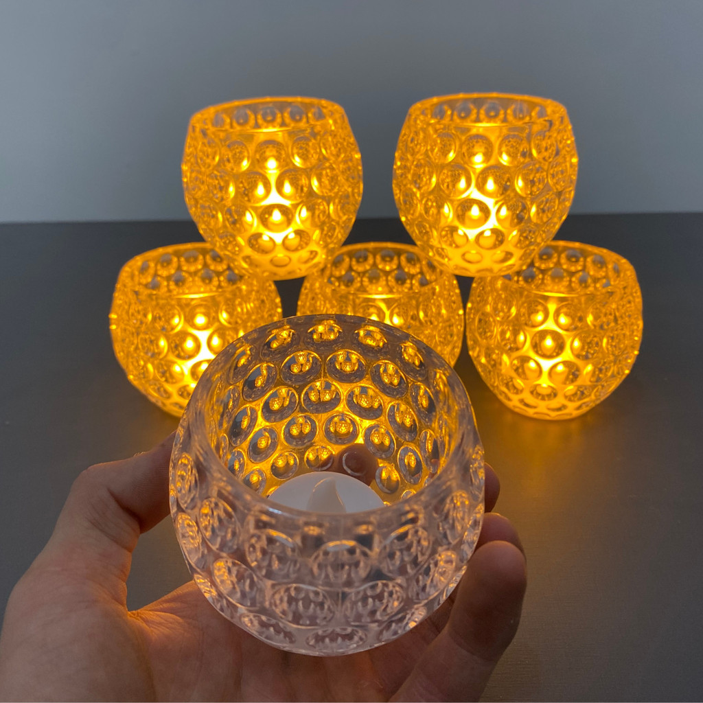 Kit 6 Vela de Acrílico Redonda Led Amarelo Com Botão Liga/Desliga em Oferta na Shopee