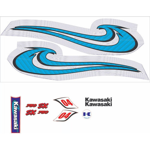 Kit Adesivo Faixa Jet Ski Kawasaki Personalizado 750 Waves