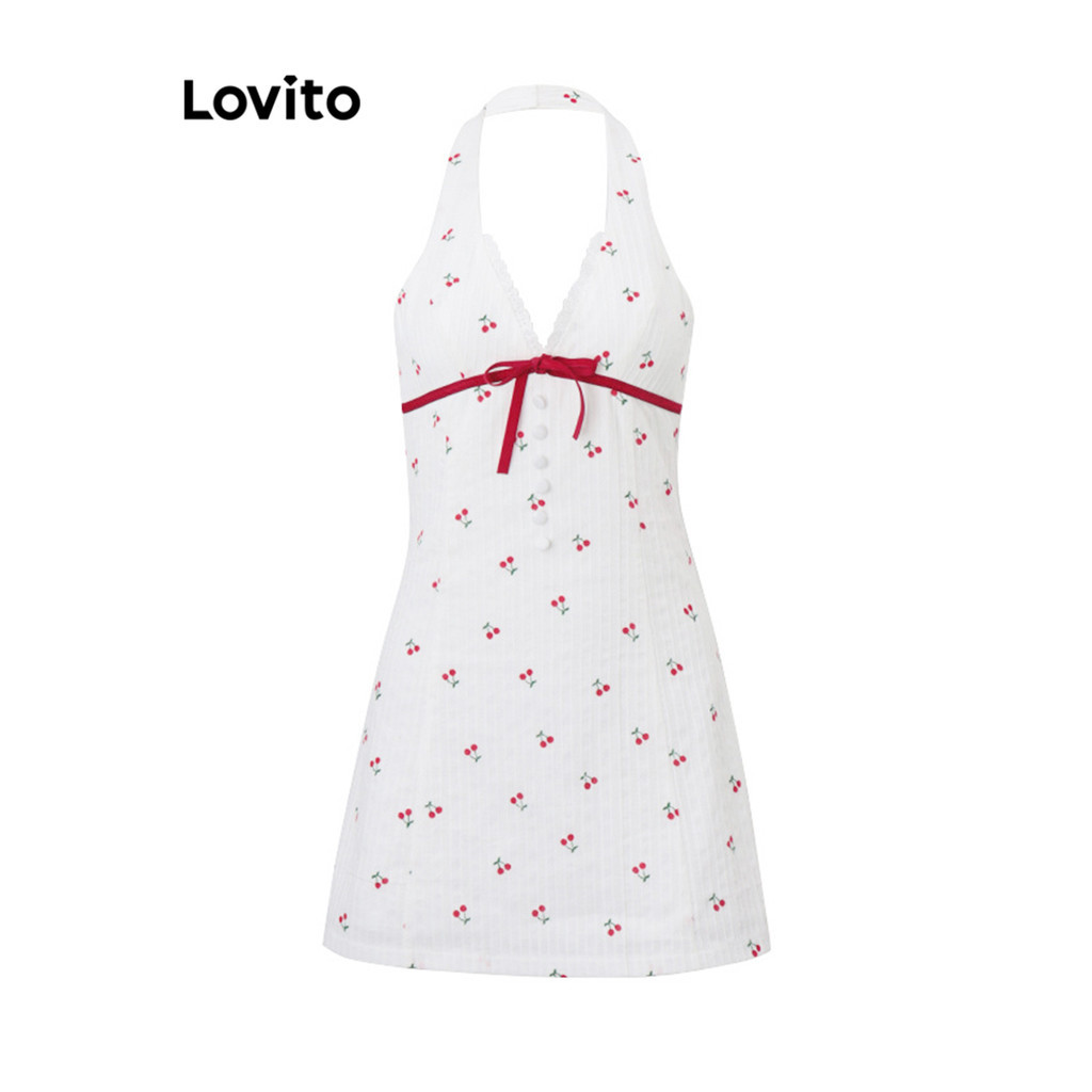 (Trendy) Lovito Vestido Casual Com Estampa Lisa Para Mulheres LNA71510 - Women Clothes