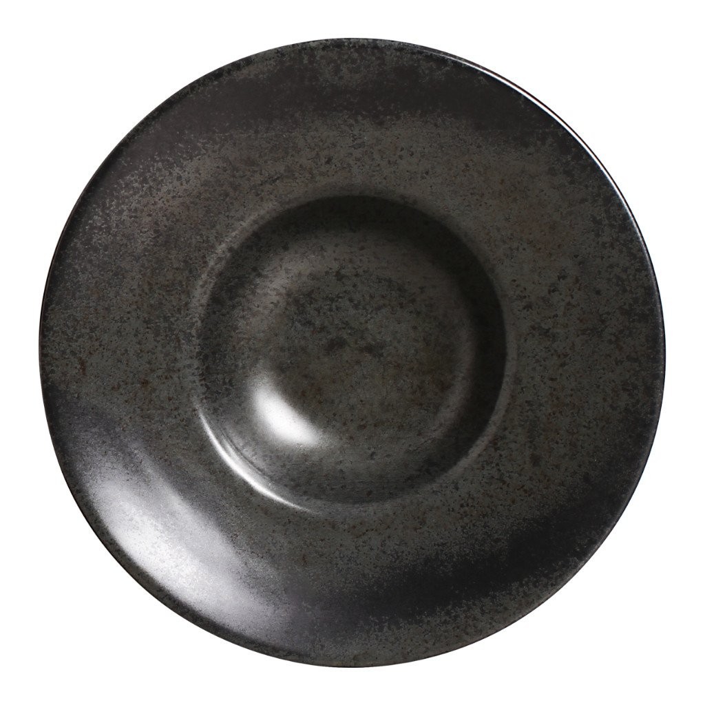 Prato de Risoto Stone Black 28cm Cerâmica Scalla