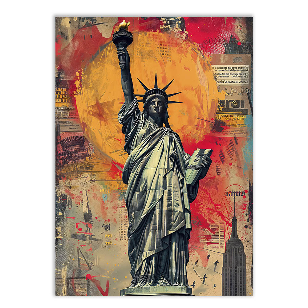 Placa Decorativa Grafite Estatua Da Liberdade Arte De Rua Banksy