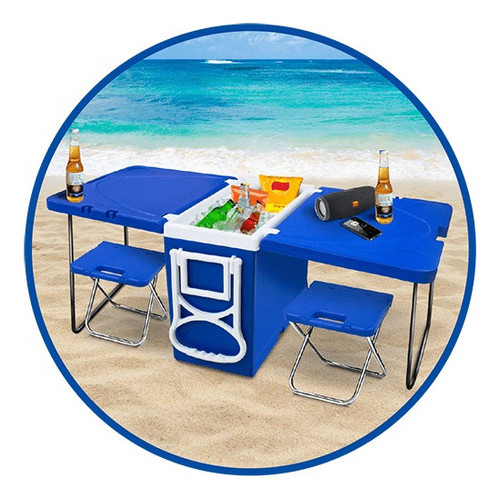 Cooler Super Térmica Multiuso Mesa Banqueta Camping Praia