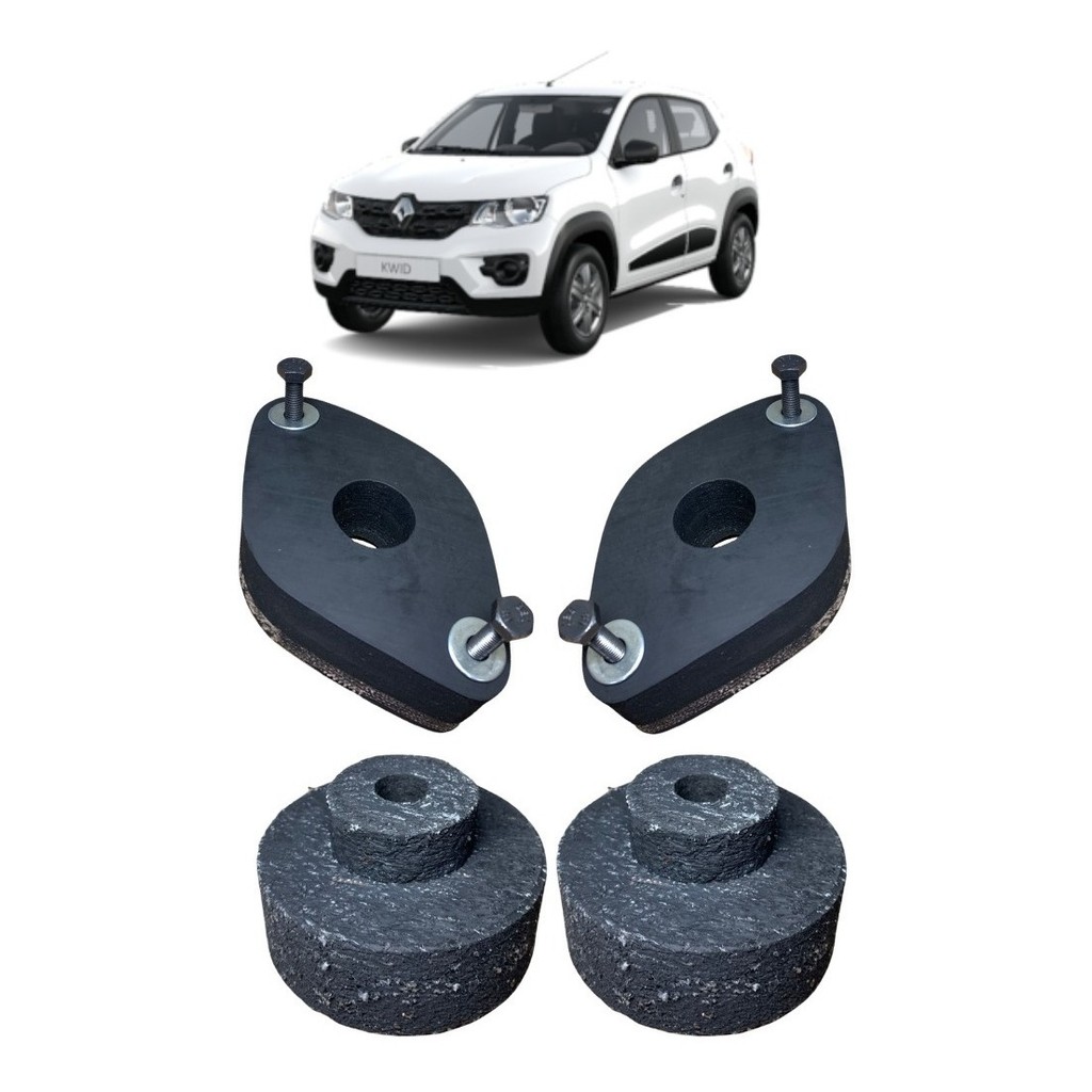 Kit Calço Mola Dianteiro Traseiro Renault Kwid Elevar 3,5cm