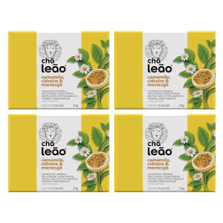 Combo Chá Leão Premium Camomila com Cidreira e Maracujá - 4 Caixas / 60 Sachês