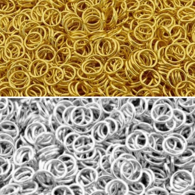 Argolinhas Para Bijuterias Dourada 4/5/8/10mm 100 Gramas