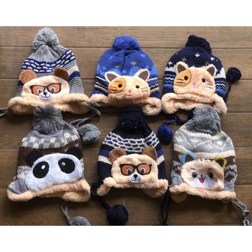 Kit 3 Toucas Gorro Infantil Lã Chaves Bichinhos Cobre Orelha
