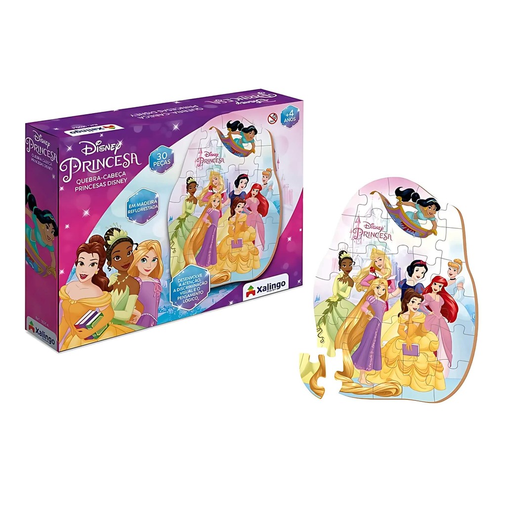 Jogo Quebra-Cabeça Infantil Princesas Disney 30 Peças Xalingo - 18954 em Oferta na Shopee