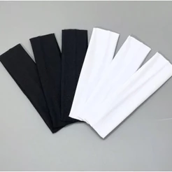 Faixa de Cabelo Elástico Tiara Branco Preto Ginástica Academia