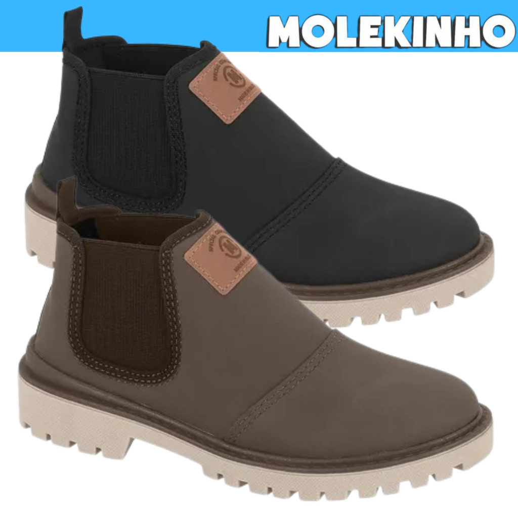 Bota Infantil Menino Molekinho Solado Tratorado Conforto em Oferta na Shopee