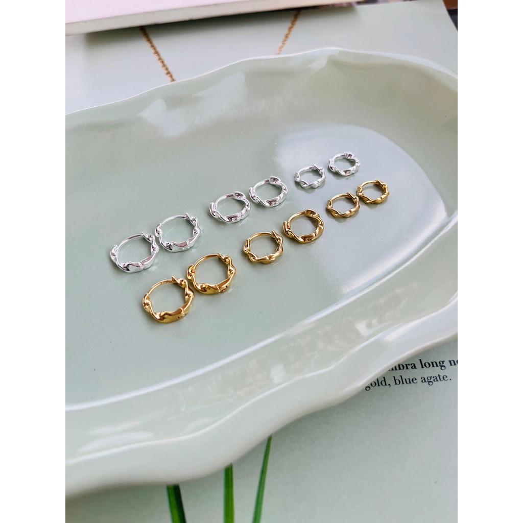Trio de brincos argolinhas semi joia prata925 e ouro 18k