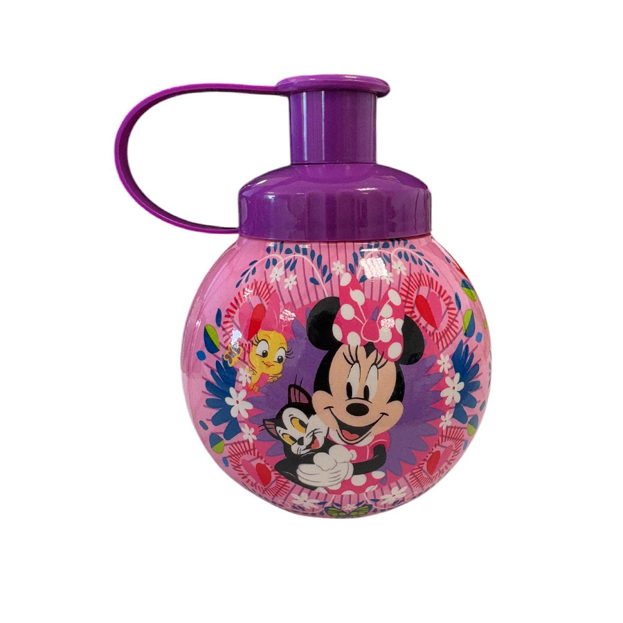 Kit 15 Garrafa Squeeze Bola Minnie Floral Gato - Roxo (250ml) Disney Original