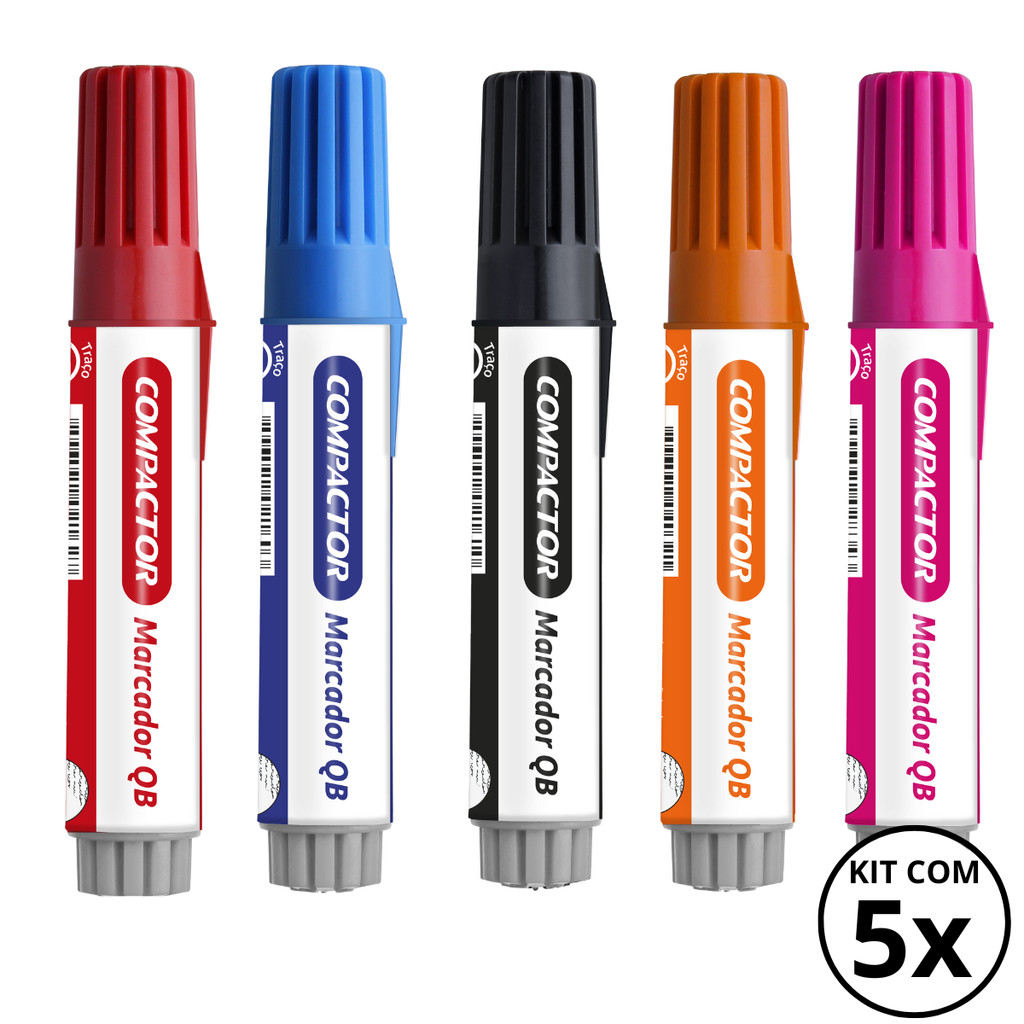 Kit com 05 Marcadores Para Quadro Branco - COMPACTOR KIT:10 em Oferta na Shopee