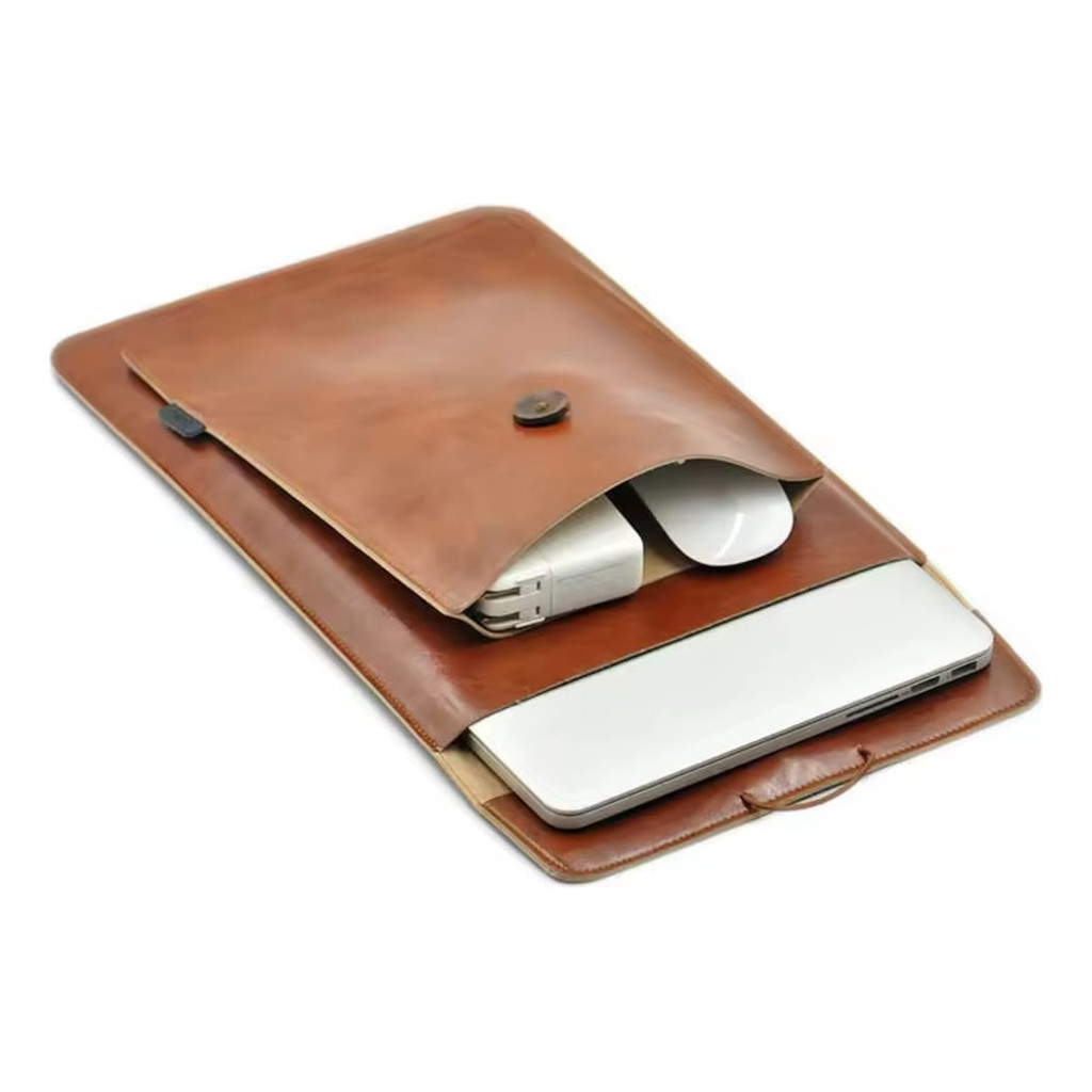 Capa Pasta Case Couro Premium Compativel Notebook Galaxy Book Macbook Air Pro M2 14 Maleta Porta Computador
