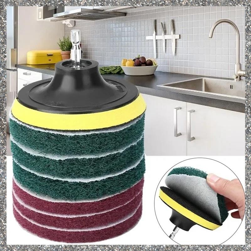 Kit De Escova De Limpeza Elétrica , Ferramenta Para Azulejo De Carro , Banheiro , Cozinha , Escovas De Plástico