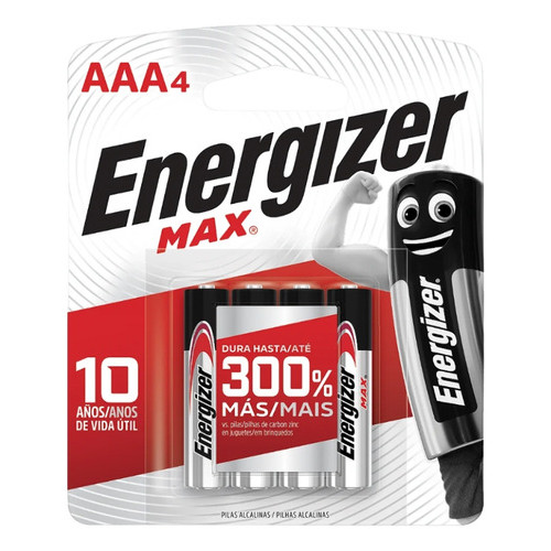 Pilha Alcalina Max Aaa Cart 4 Sm-160 Energizer