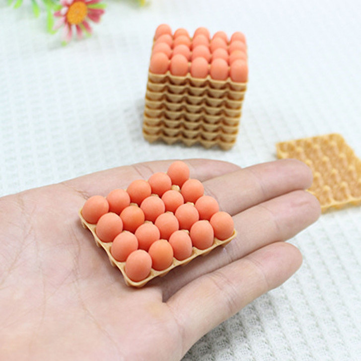 1 : 12 Casa De Bonecas Simulação Ovo Em Miniatura Brinquedo Comida Mini Cozinha Cena Vida Modelo Bandeja Jogar