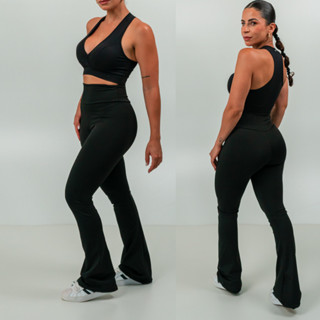Calça Legging Flare Leg Boca De Sino Bailarina Suplex Grossa Zero Transparência Casual e Academia em Oferta na Shopee
