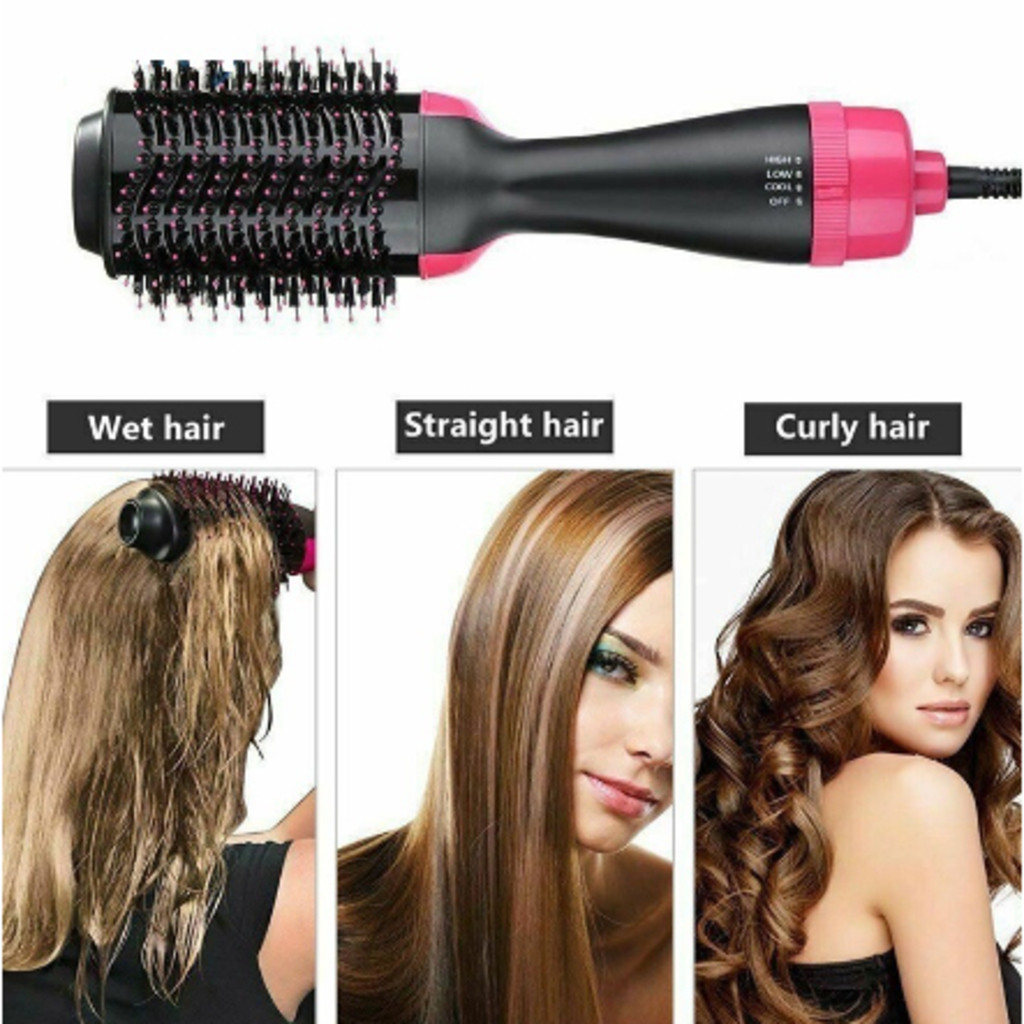 Escova Secadora 4 em 1 Elétrica Cabelo Alisador Hair Quente Styler Alisadora Em Alisa
