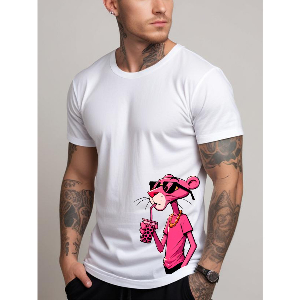 camisa camisa Camiseta Streetwear Pantera Rosa Tumblr Lançamento Camisa Premium 100% Algodão Envio Imediato fashion