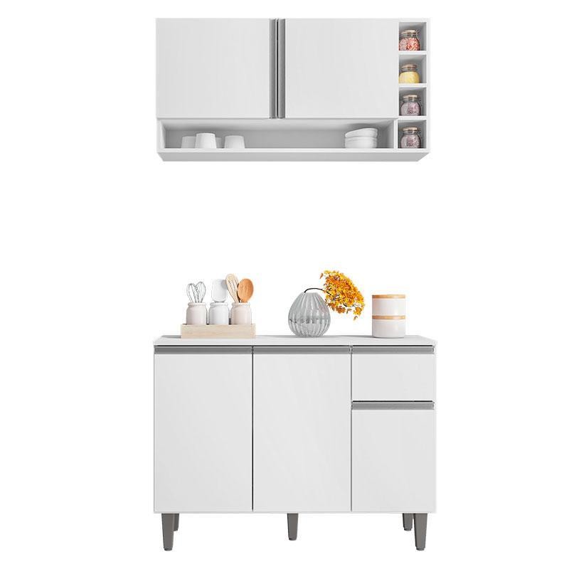 Balcão de Cozinha e Armário Aéreo Vanessa Branco Brilho - AJL em Oferta na Shopee