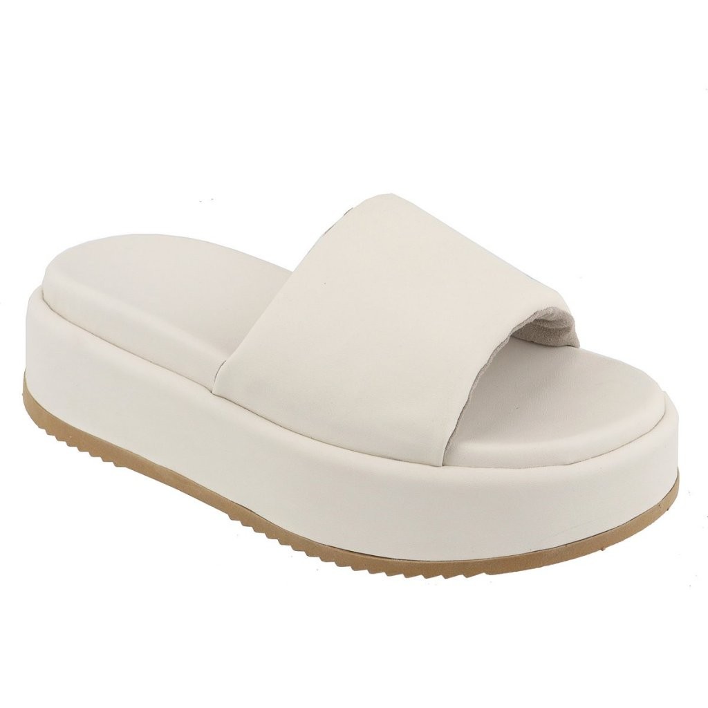 Sandália Papete Tamanco Feminino Flat Plataforma Leve Casual Confortável Blogueira Elegante Tendência de Verão 2027