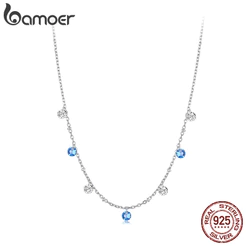 Colar De Prata Esterlina 925 Bamoer , Joias Com Estrela Brilhante , Presentes Para Mulheres