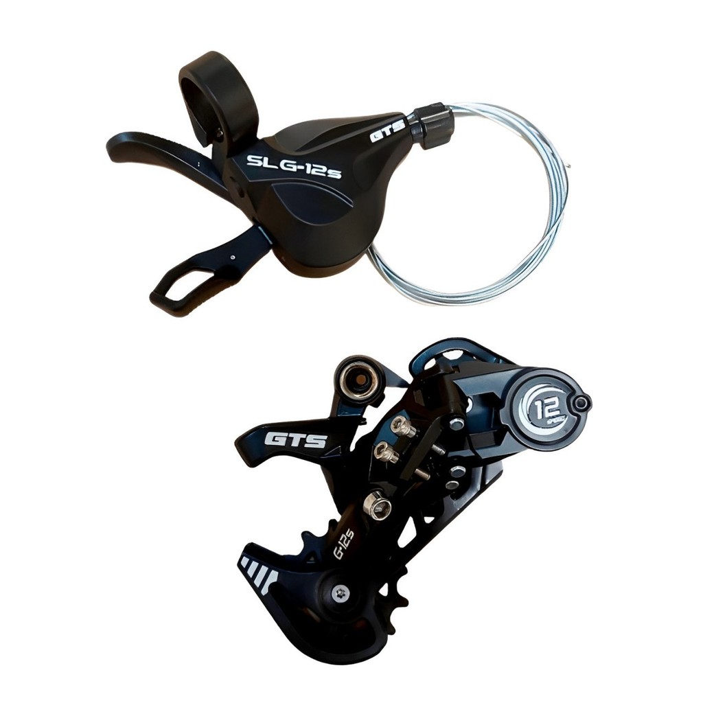 Kit Câmbio 12V (Alavanca + Câmbio Traseiro) MTB GTS FJ-162 - FJ-161 para Bicicle