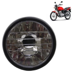 Farol Completo CG 125 Fan 2000 2001 A 2013 Cristal Máscara Cromada Lâmpada H4 Lente Lisa Acrílico