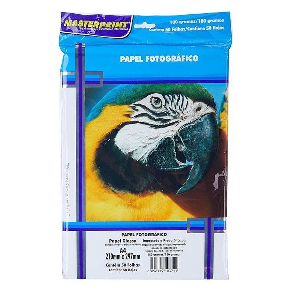Papel Fotográfico A4 Glossy 50 Folhas Branco - Masterprint em Oferta na Shopee
