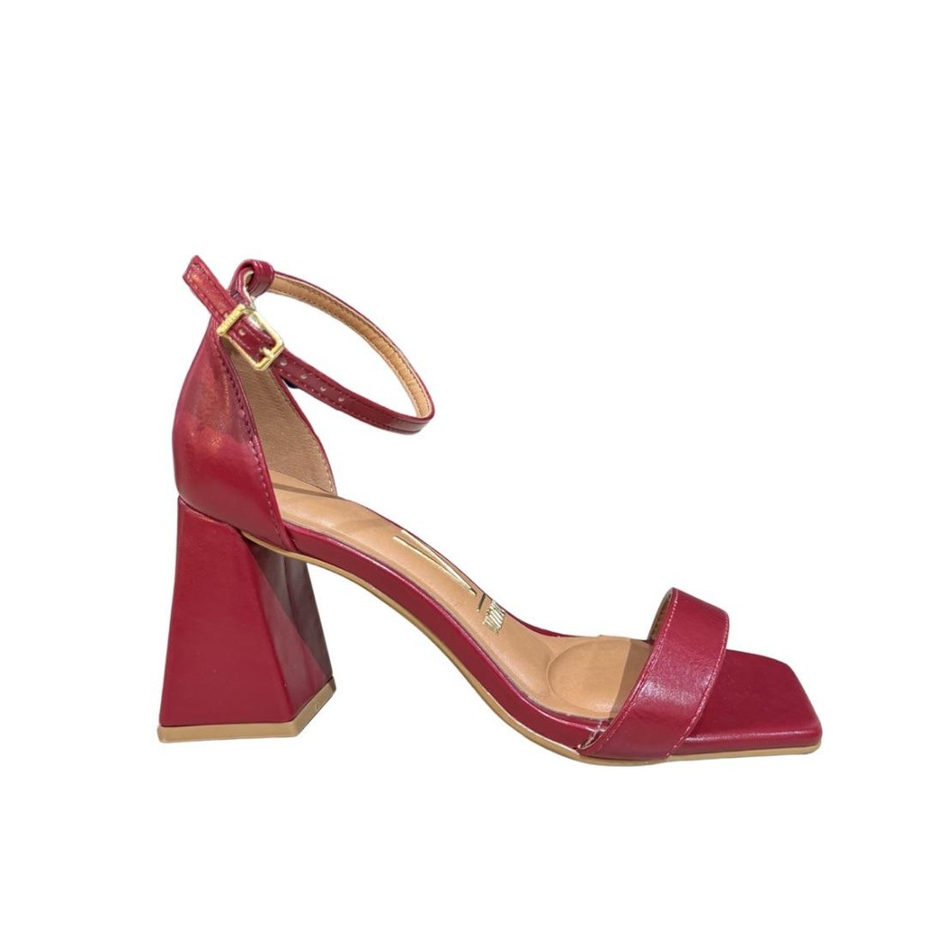 Sandália Vizzano 6464.102 Feminina Salto Bloco Cherry