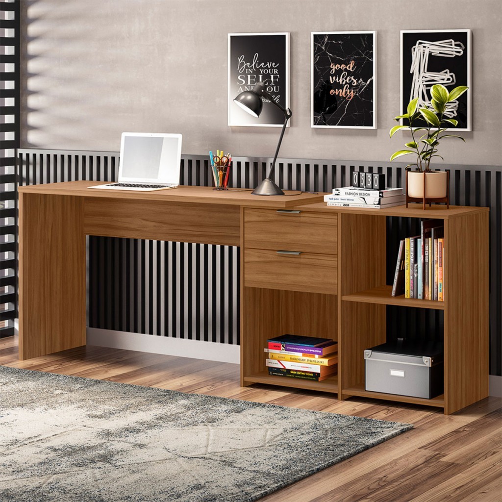 Mesa para Escritório 2 Gavetas Golfo - Pnr Móveis
