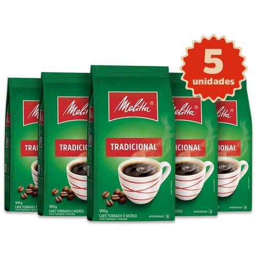 Kit 5 Cafés Melitta® Tradicional Pouch 500g