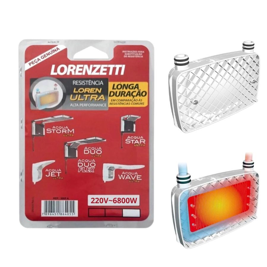 Resistência Lorenzetti 3065-A Ducha Acqua Storm / Acqua Star 220V~6800W