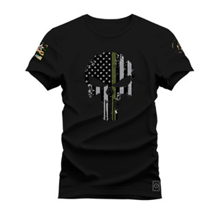 Camiseta Plus Size Algodão Estampada Moda StreetWear Caveira Urban em Oferta na Shopee