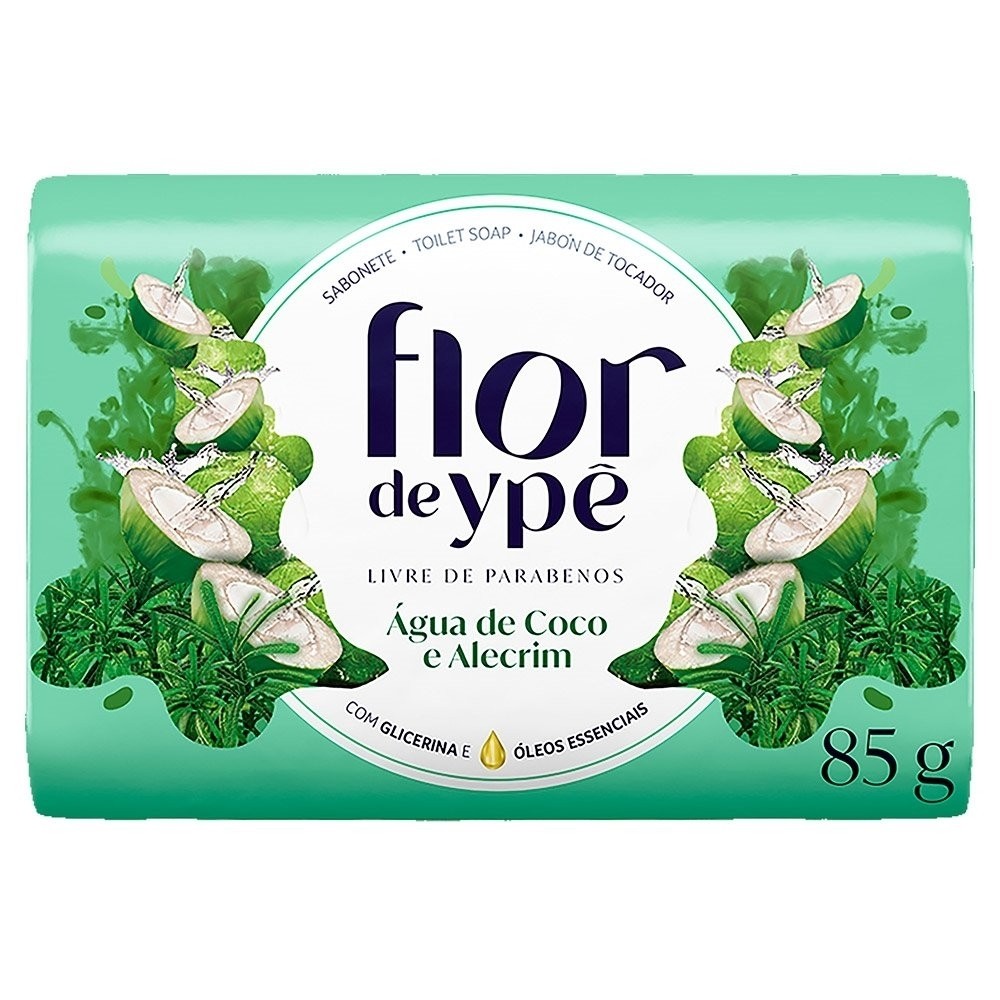 Sabonete Ypê Água de Coco e Alecrim Verde 85g Embalagem com 12 Unidades - Beauty