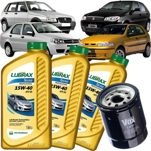 Kit Troca Óleo e Filtro - Fiat Palio Strada Siena Uno 1.0 1.3 1.4 FIRE - A partir de 2001 - 15W40 em Oferta na Shopee