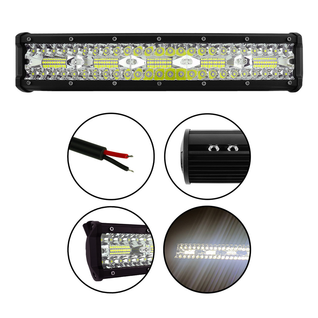 Barra De Led Automotiva 300W 38cm 100 Leds Farolete Milha Caminhão Jeep Troller Off Road Trator em Oferta na Shopee