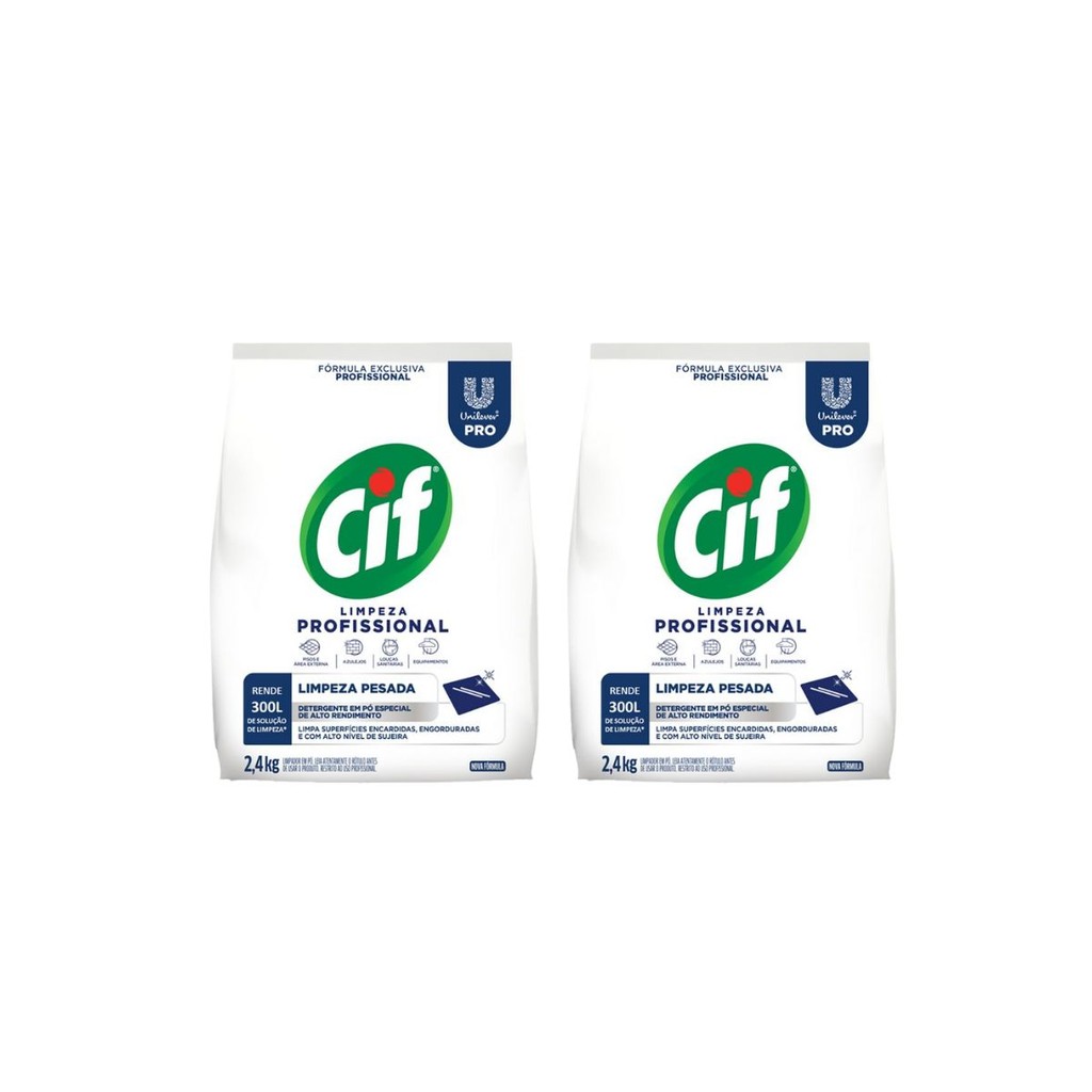 Kit 2 Limpador em Pó Limpeza Profissional 2,4kg CIF Rende até 300 litros de Solução de Limpeza em Oferta na Shopee