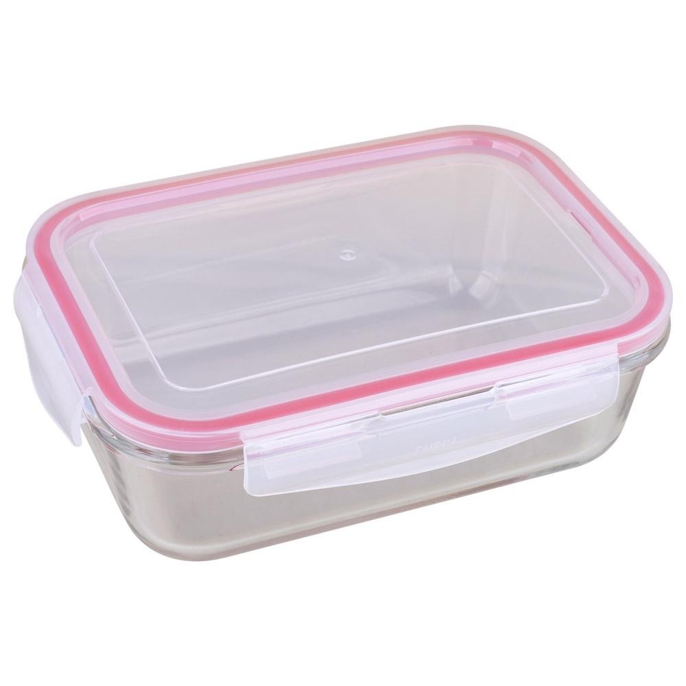 Detalhes do Pote Retangular de Vidro 1180ml com Tampa Hermética Cazza Pop Glass