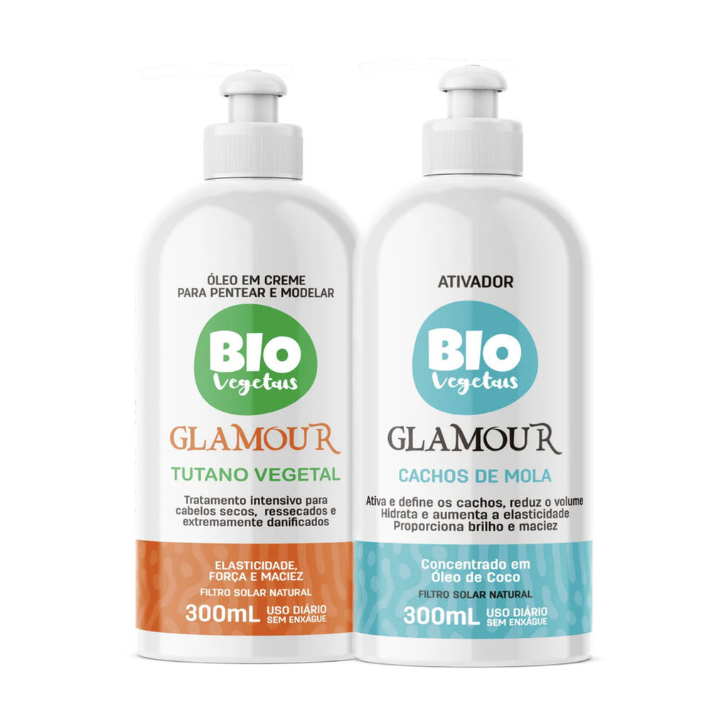 Ativador de Cachos Glamour Biovegetais 300ml - 2 unidades em Oferta na Shopee