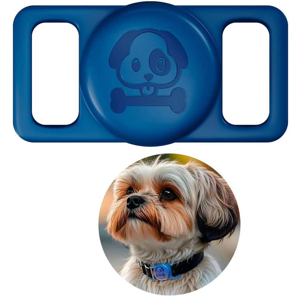 Case Silicone à prova de Água para FaafTag e Airtag Pets Cachorro Gato Azul em Oferta na Shopee
