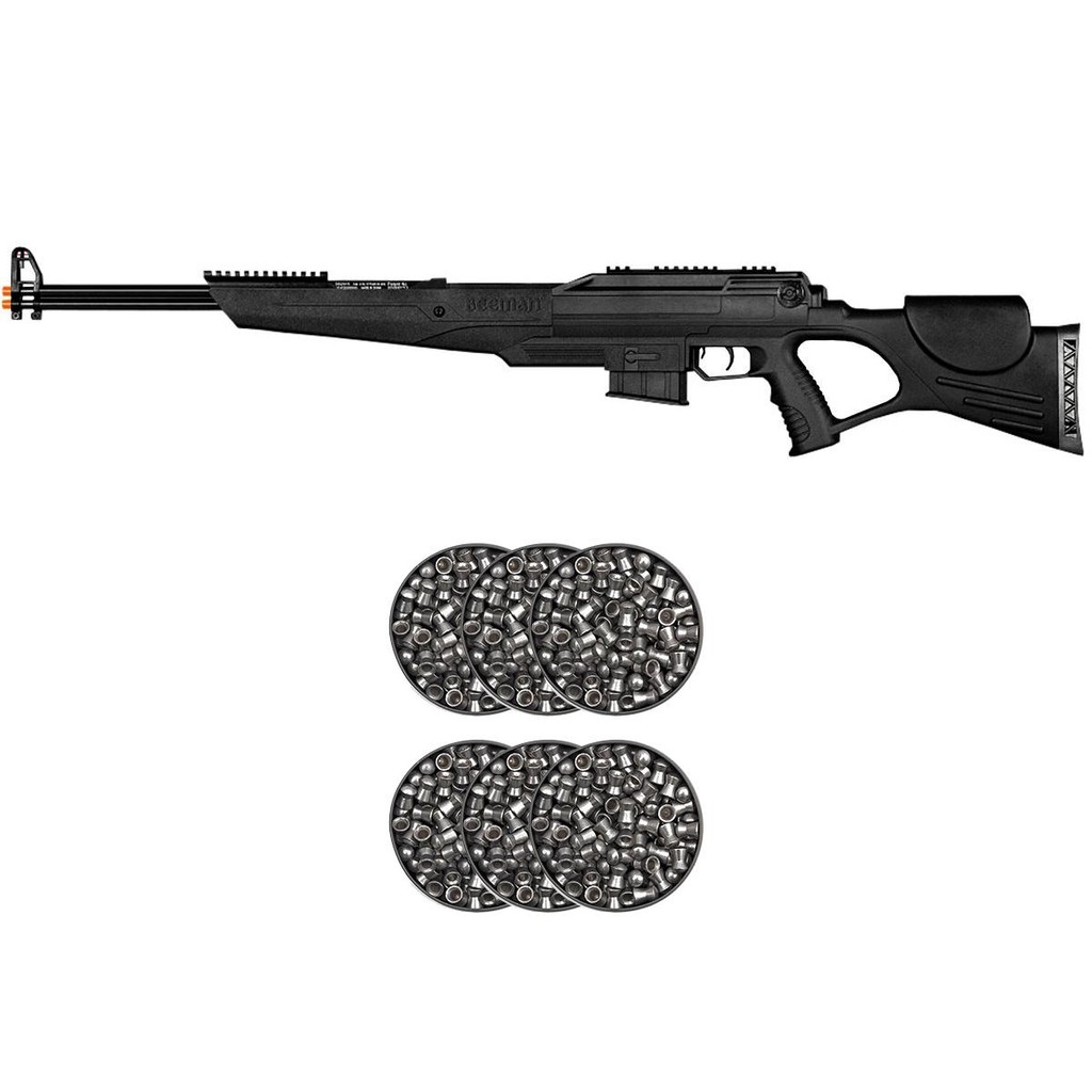 Carabina de Pressão Double Caliber Nitro 60kg 2015W 4.5mm/5.5mm - Beeman + 6 Chumbos em Oferta na Shopee