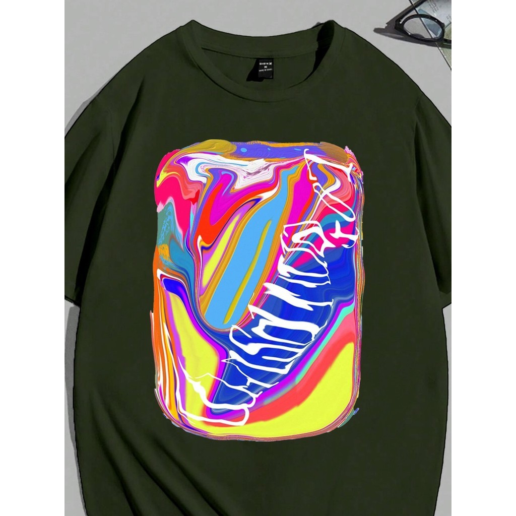 Camiseta Oversized Unissex Estampada Desenho Colorido Blusa Streetwear Aesthetic Confortável