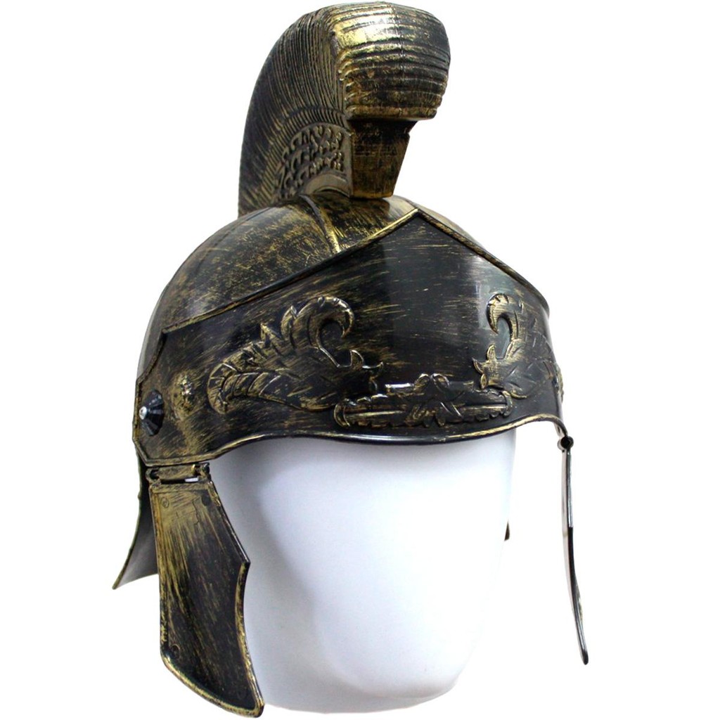 Capacete Luxo Fantasia Carnaval Masculina Crista Removível em Oferta na Shopee