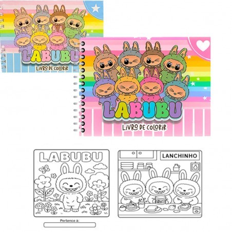 Lafufu Livro De Colorir Encadernado Com Capa Dura Brilhante 50págs