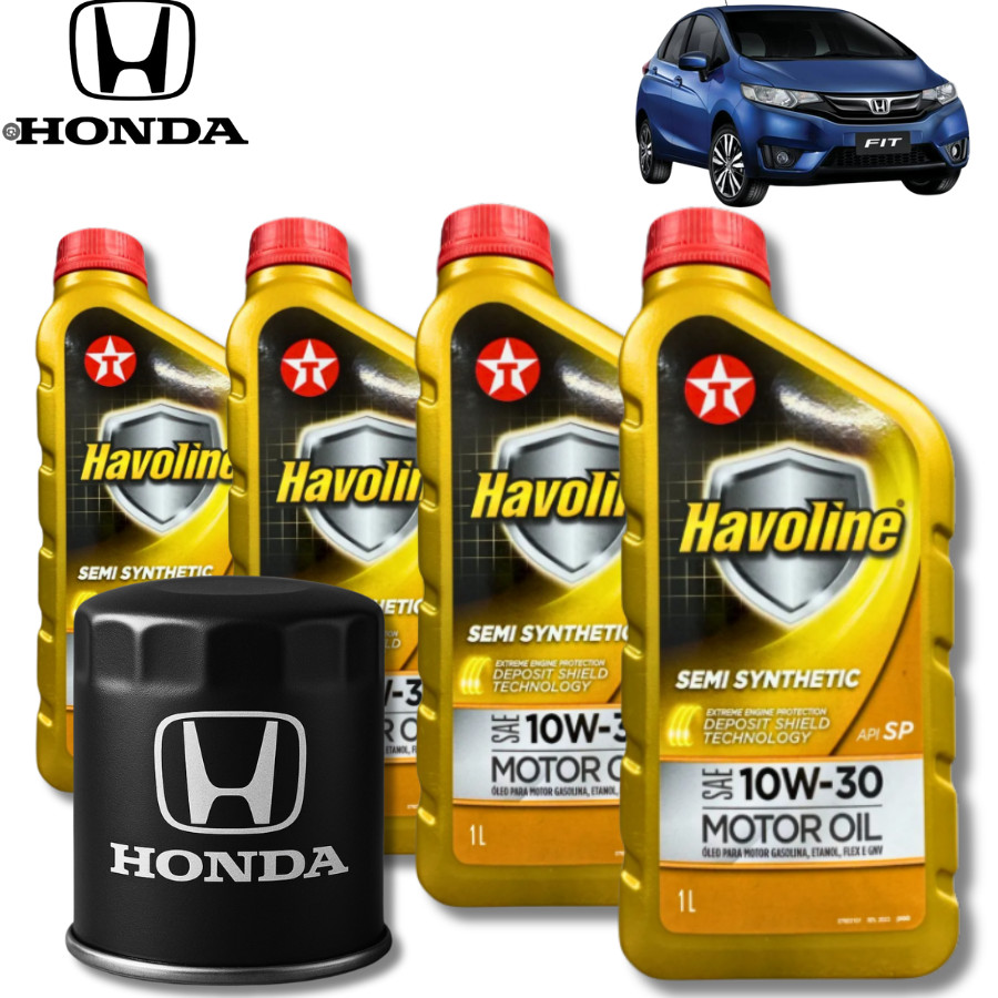 KIT TROCA DE ÓLEO HONDA FIT 10w30 HAVOLINE + FILTRO.